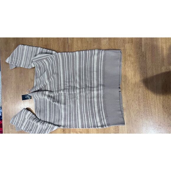 ALFANI COASTAL MODE TAN STRIPE CARDIGAN SWEATER WOMENS SZ M P1-261 - Picture 10 of 11